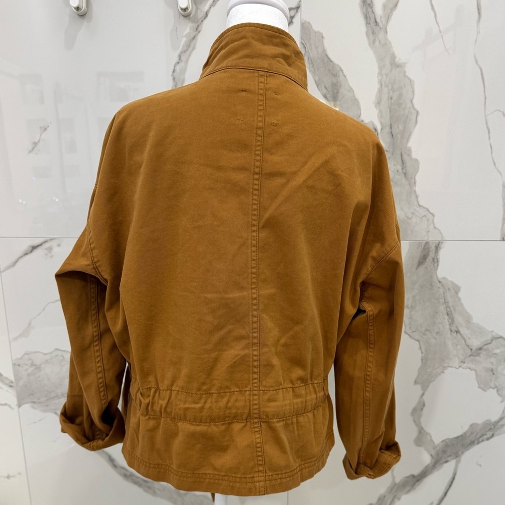 A Love's A Versatile Women's Brown Tan Button Up Tie Waist Utility Jacket - Picture 6 of 10
